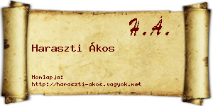 Haraszti Ákos névjegykártya